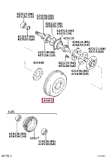 424310K140: DRUM SUB-ASSY, REAR BRAKE Тойота