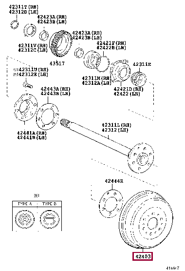 424310K190: DRUM SUB-ASSY, REAR BRAKE Тойота