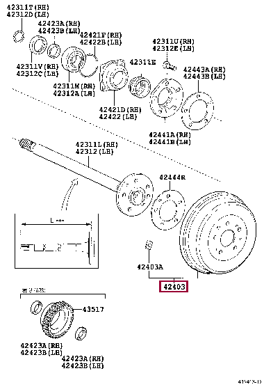 4243125150: DRUM SUB-ASSY, REAR BRAKE Тойота