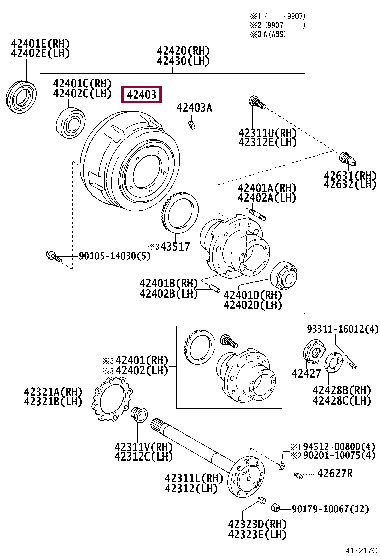 4243136150: DRUM SUB-ASSY, REAR BRAKE Тойота