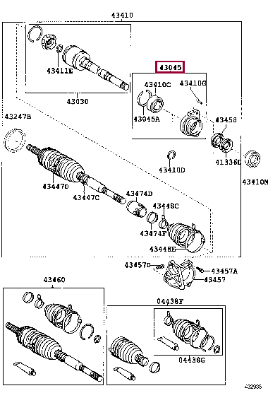 CASE SUB ASSY, DRIVE SHAFT BEARING 43045-20010 (номер toyota 4304520010)