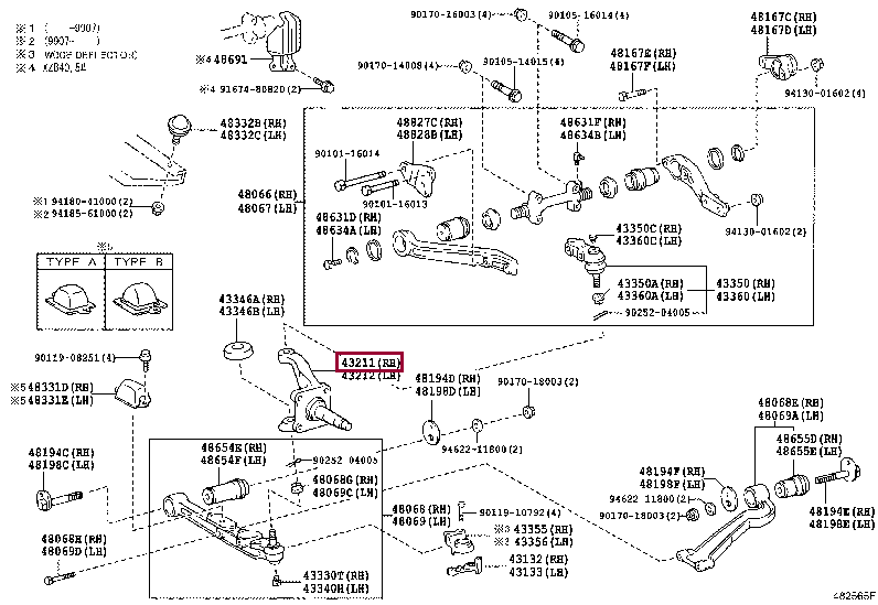 4321136905: KNUCKLE, STEERING, RH Тойота