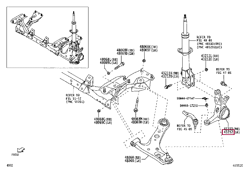 KNUCKLE, STEERING, LH 43212-BZ420 (номер toyota 43212BZ420)