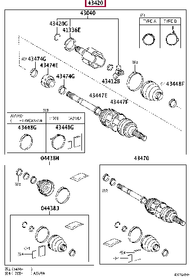 SHAFT ASSY, FRONT DRIVE, LH 43420-33320 (номер toyota 4342033320)