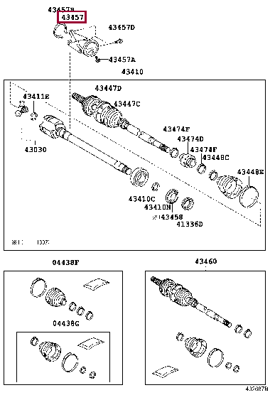 Кронштейн 43457-33030 (номер toyota 4345733030)