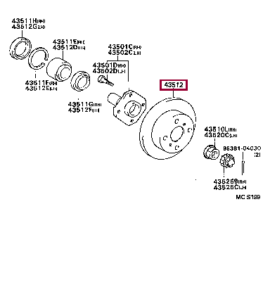 4351216130: DISC, FRONT Тойота
