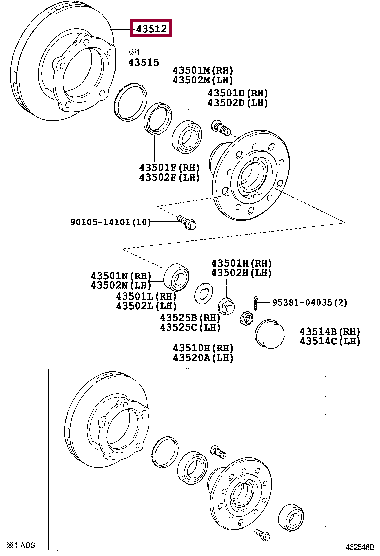 4351237091: DISC, FRONT Тойота