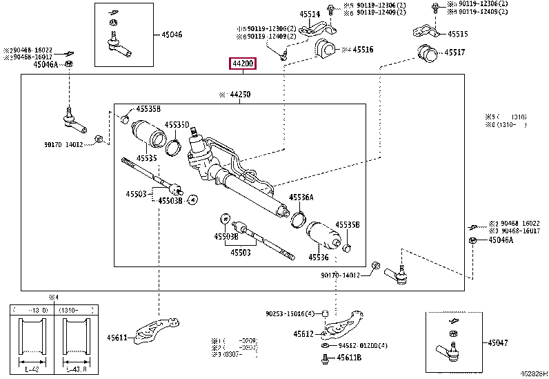 4420043015: LINK ASSY, POWER STEERING Тойота