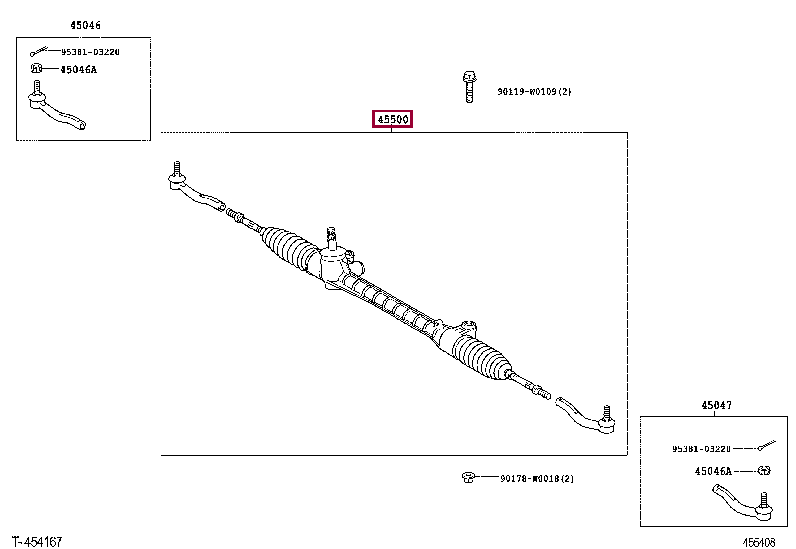 455000H020: LINK ASSY, STEERING Тойота