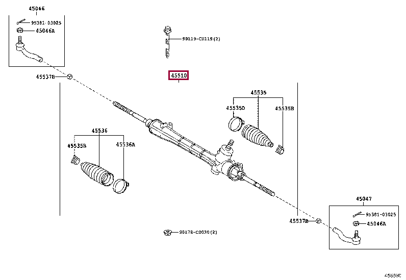 4551002680: GEAR ASSY, STEERING Тойота