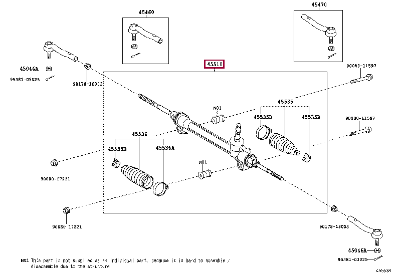 4551008010: GEAR ASSY, STEERING Тойота