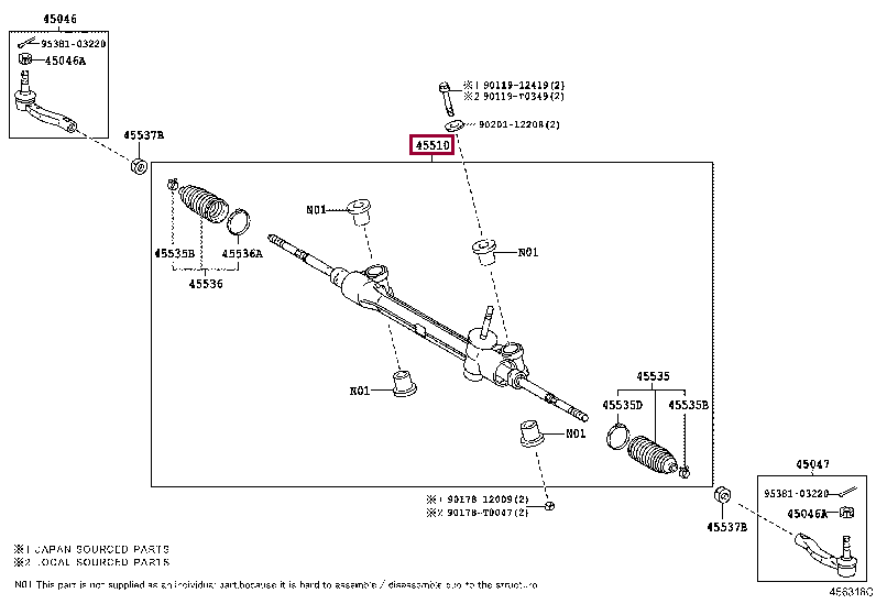 455100D340: GEAR ASSY, STEERING Тойота