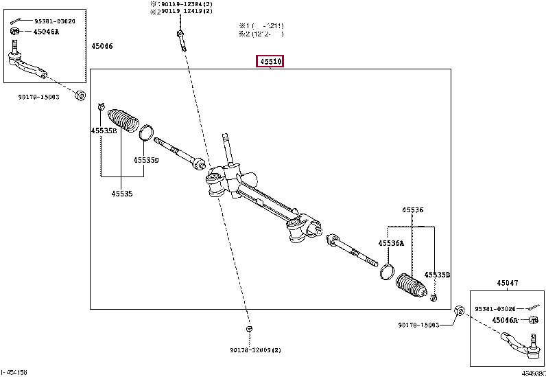 4551052230: GEAR ASSY, STEERING Тойота