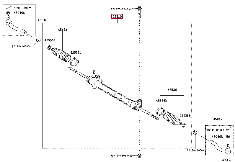 4551058040: GEAR ASSY, STEERING Тойота