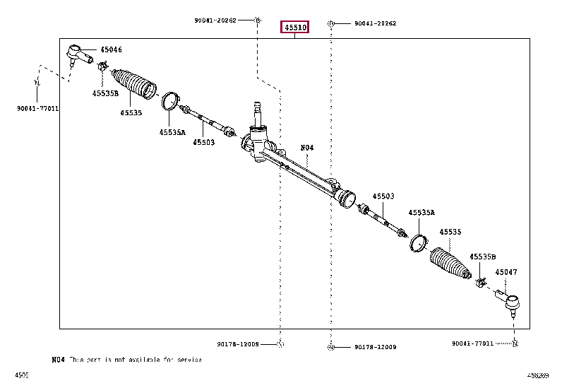 45510BZ212: GEAR ASSY, STEERING Тойота