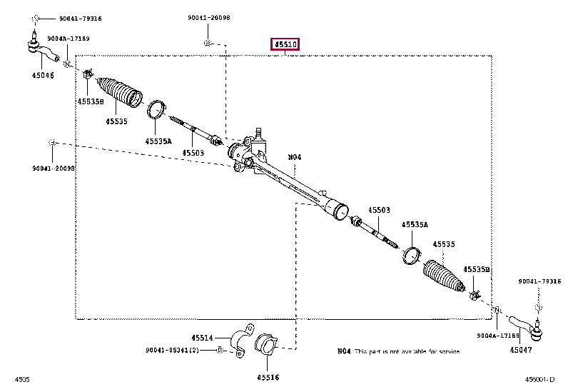 45510BZ260: GEAR ASSY, STEERING Тойота