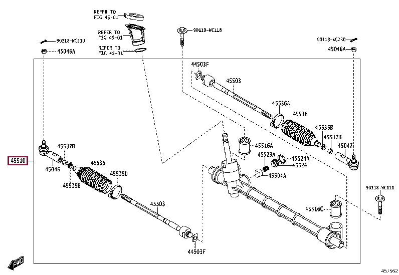 45510WC008: GEAR ASSY, STEERING Тойота