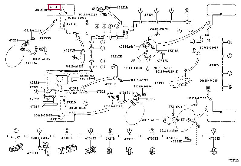 TUBE, FRONT BRAKE, NO.6 47316-0C091 (номер toyota 473160C091)