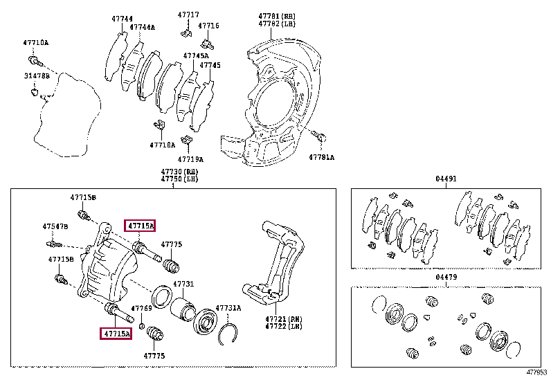 PIN, FRONT DISC BRAKE CYLINDER SLIDE 47715-30080 (номер toyota 4771530080)