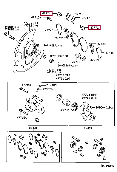 Пластина износа колодок 47771-22030 (номер toyota 4777122030)