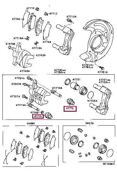 Пыльники направляющих суппорта 47775-50010 (номер toyota 4777550010)