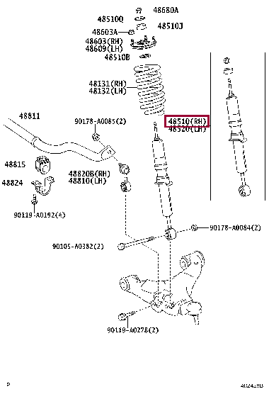 4851009Q70: ABSORBER ASSY, SHOCK, FRONT LH Тойота
