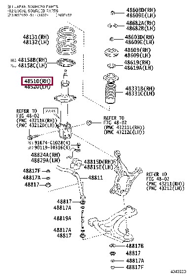 485100D571: ABSORBER ASSY, SHOCK, FRONT LH Тойота