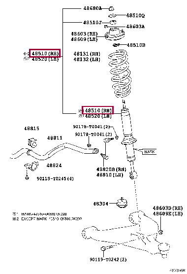 485100K200: ABSORBER ASSY, SHOCK, FRONT LH Тойота