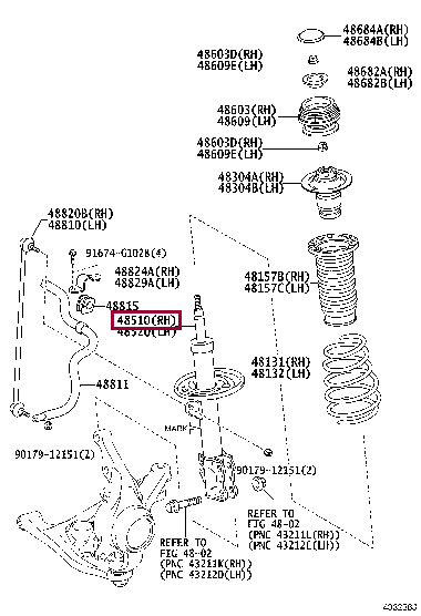 ABSORBER ASSY, SHOCK, FRONT RH Тойота (48510-52N10) 4851052N10: ABSORBER ASSY, SHOCK, FRONT RH Тойота
