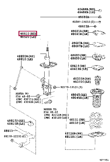 4851080744: ABSORBER ASSY, SHOCK, FRONT RH Тойота
