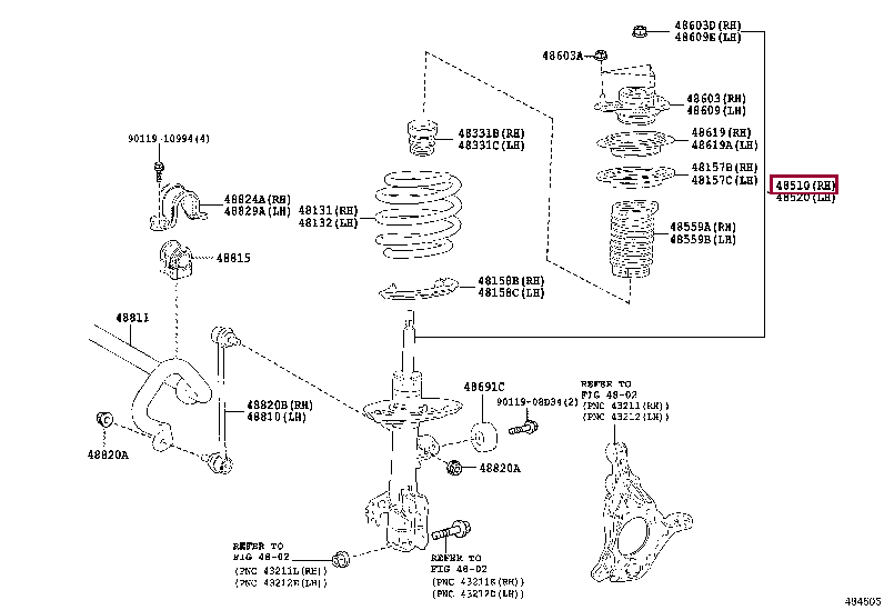 485108Z335: амортизатор передний правый Тойота