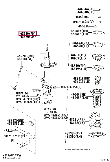 4851080B33: ABSORBER ASSY, SHOCK, FRONT RH Тойота