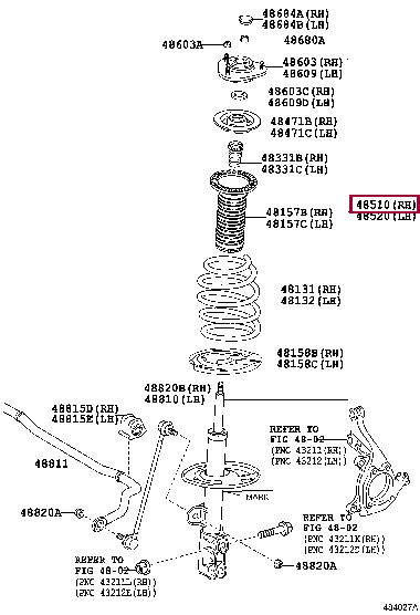485108Z327: ABSORBER ASSY, SHOCK, FRONT RH Тойота