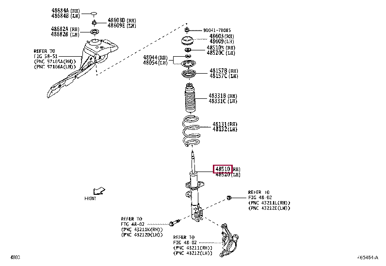 48510BZE60: ABSORBER ASSY, SHOCK, FRONT RH Тойота