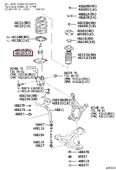 485200D460: ABSORBER ASSY, SHOCK, FRONT LH Тойота