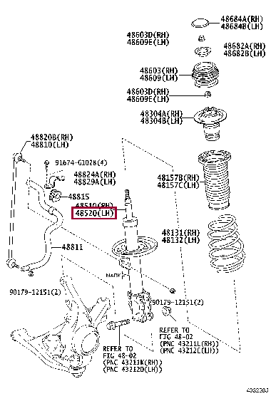 ABSORBER ASSY, SHOCK, FRONT LH Тойота (48520-52680) 4852052680: ABSORBER ASSY, SHOCK, FRONT LH Тойота
