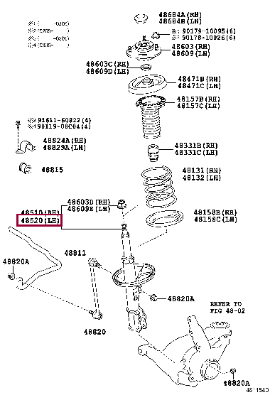 4852069025: ABSORBER ASSY, SHOCK, FRONT LH Тойота