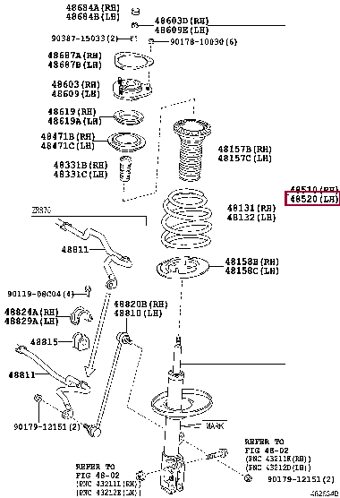 4852080254: ABSORBER ASSY, SHOCK, FRONT LH Тойота