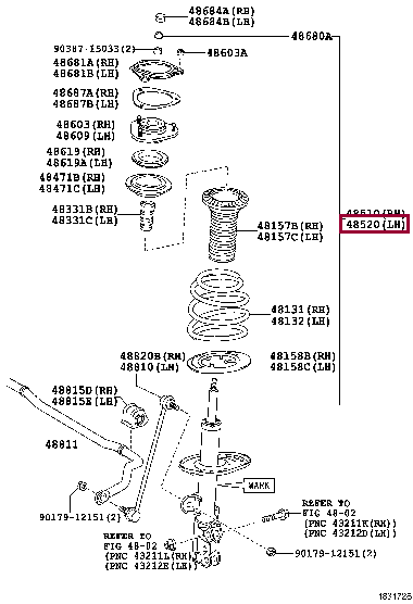 4852080394: ABSORBER ASSY, SHOCK, FRONT LH Тойота