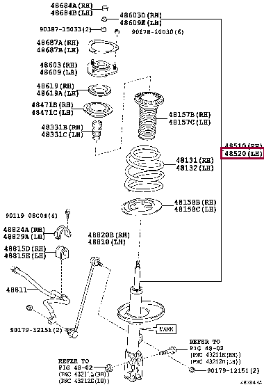 4852080475: ABSORBER ASSY, SHOCK, FRONT LH Тойота