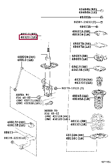 4852080558: ABSORBER ASSY, SHOCK, FRONT LH Тойота