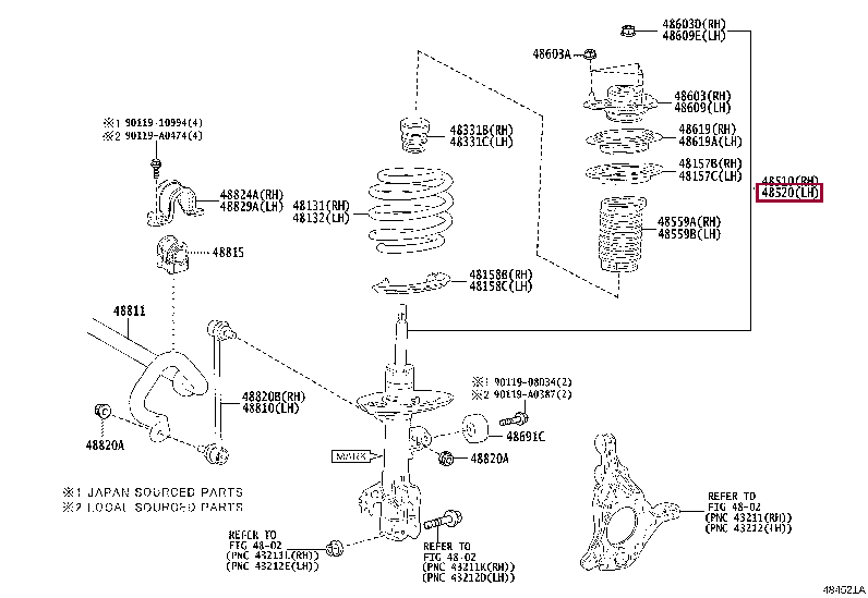ABSORBER ASSY, SHOCK, FRONT LH 48520-8Z182 (номер toyota 485208Z182)