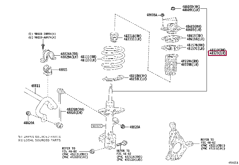 485208Z207: ABSORBER ASSY, SHOCK, FRONT LH Тойота