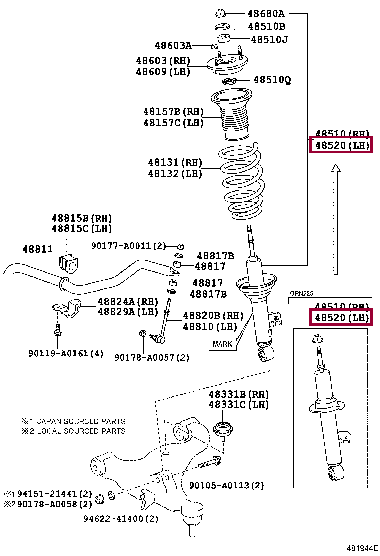 48520A9310: ABSORBER ASSY, SHOCK, FRONT LH Тойота
