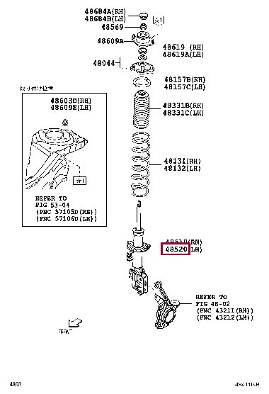 48520B2D41: ABSORBER ASSY, SHOCK, FRONT LH Тойота