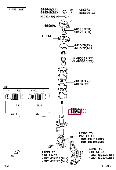48520BZ820: ABSORBER ASSY, SHOCK, FRONT LH Тойота