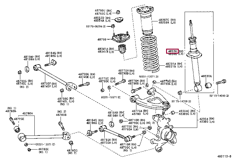 4853029675: ABSORBER ASSY, SHOCK, REAR LH Тойота