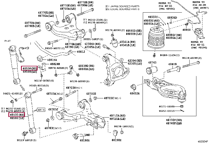 4853034051: Амортизатор задний Тойота