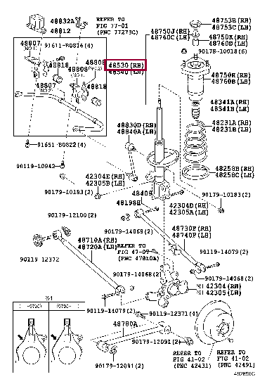 Амортизатор задний правый 48530-49335 (номер toyota 4853049335)