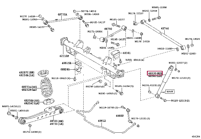 4853052K20: ABSORBER ASSY, SHOCK, REAR LH Тойота